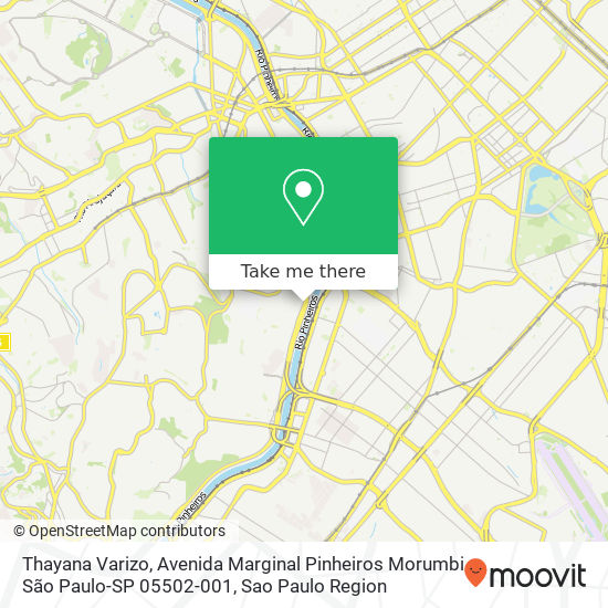 Mapa Thayana Varizo, Avenida Marginal Pinheiros Morumbi São Paulo-SP 05502-001