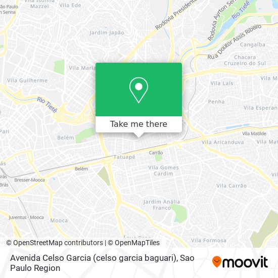 Mapa Avenida Celso Garcia (celso garcia baguari)