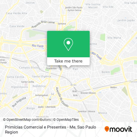 Mapa Primícias Comercial e Presentes - Me