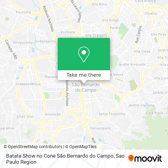 Batata Show no Cone São Bernardo do Campo map
