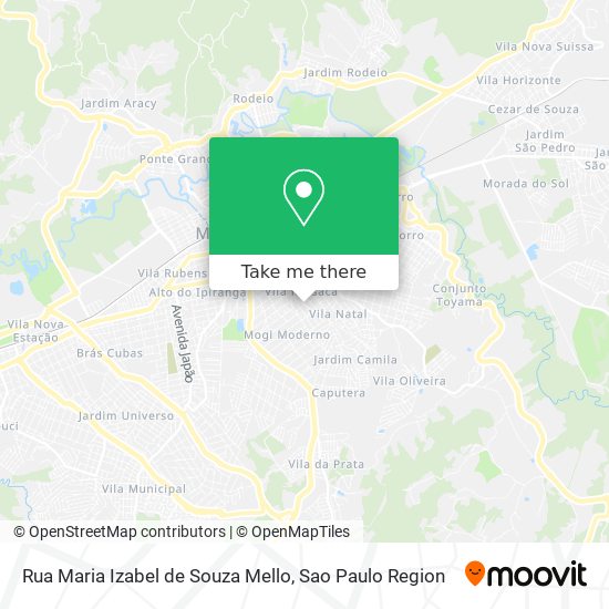 Mapa Rua Maria Izabel de Souza Mello