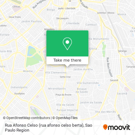 Mapa Rua Afonso Celso (rua afonso celso berta)