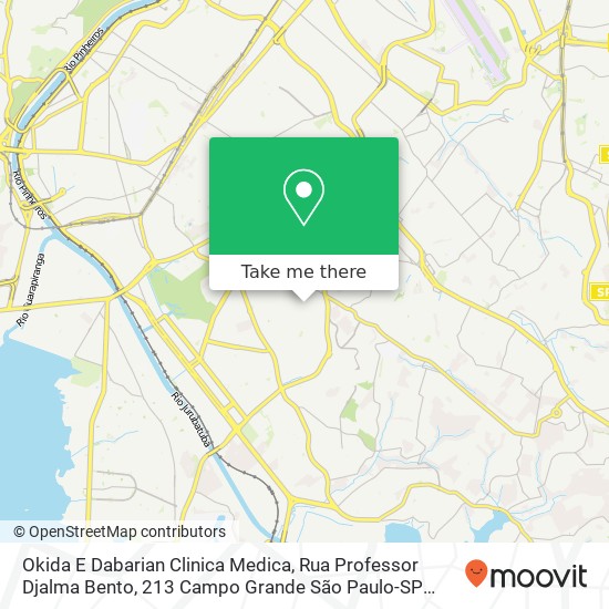 Mapa Okida E Dabarian Clinica Medica, Rua Professor Djalma Bento, 213 Campo Grande São Paulo-SP 04678-020