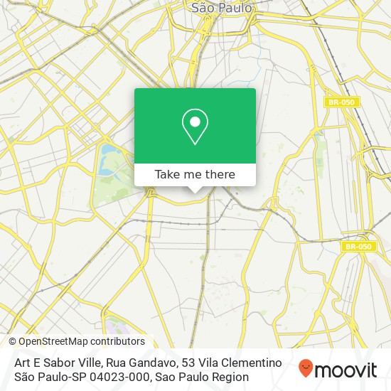 Mapa Art E Sabor Ville, Rua Gandavo, 53 Vila Clementino São Paulo-SP 04023-000