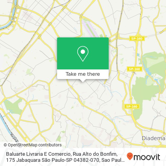 Mapa Baluarte Livraria E Comercio, Rua Alto do Bonfim, 175 Jabaquara São Paulo-SP 04382-070