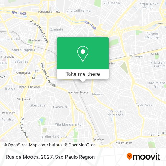 Mapa Rua da Mooca, 2027
