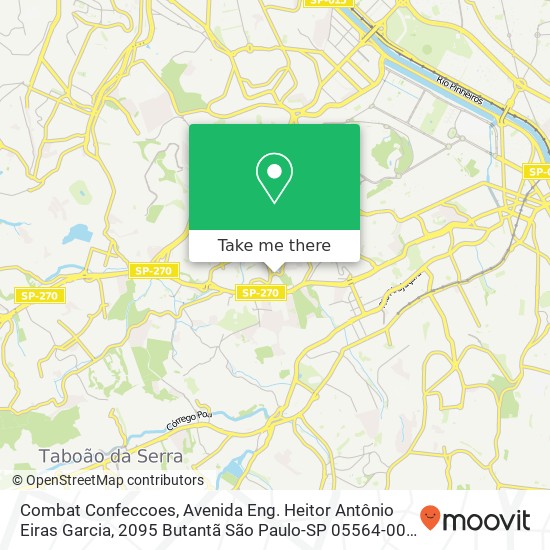 Combat Confeccoes, Avenida Eng. Heitor Antônio Eiras Garcia, 2095 Butantã São Paulo-SP 05564-000 map