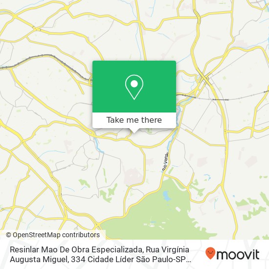 Mapa Resinlar Mao De Obra Especializada, Rua Virgínia Augusta Miguel, 334 Cidade Líder São Paulo-SP 08285-320