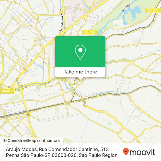 Araujo Modas, Rua Comendador Cantinho, 513 Penha São Paulo-SP 03603-020 map