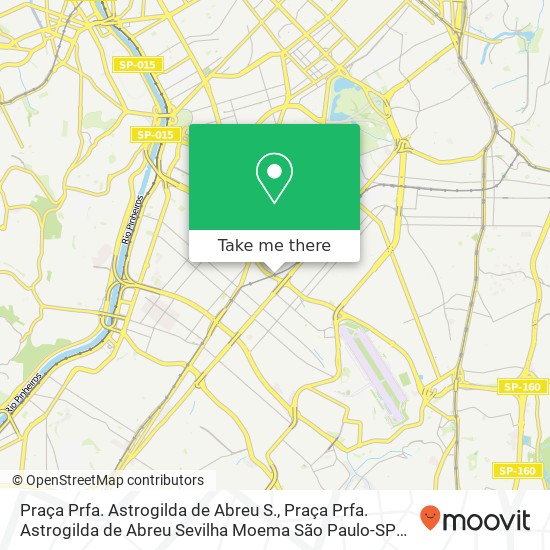 Mapa Praça Prfa. Astrogilda de Abreu S., Praça Prfa. Astrogilda de Abreu Sevilha Moema São Paulo-SP 04518-021