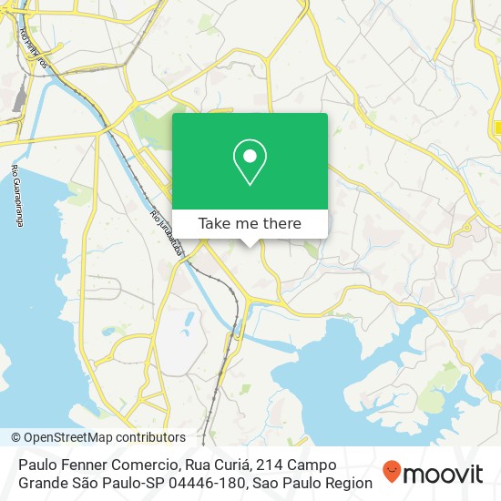Mapa Paulo Fenner Comercio, Rua Curiá, 214 Campo Grande São Paulo-SP 04446-180