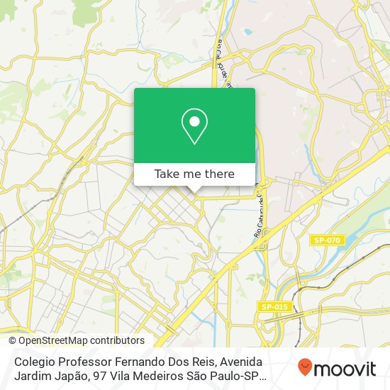Mapa Colegio Professor Fernando Dos Reis, Avenida Jardim Japão, 97 Vila Medeiros São Paulo-SP 02221-000
