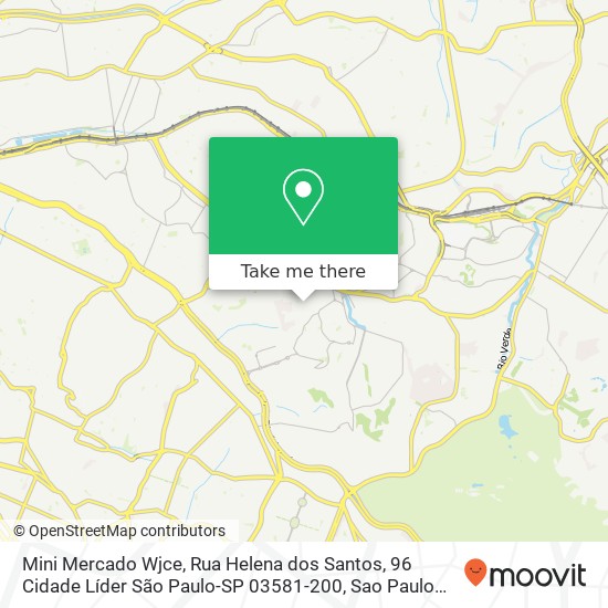 Mapa Mini Mercado Wjce, Rua Helena dos Santos, 96 Cidade Líder São Paulo-SP 03581-200
