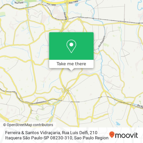 Mapa Ferreira & Santos Vidraçaria, Rua Luís Delfi, 210 Itaquera São Paulo-SP 08230-310