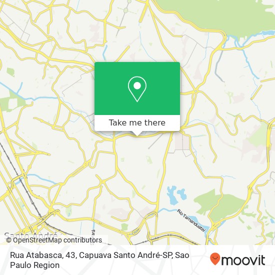 Mapa Rua Atabasca, 43, Capuava Santo André-SP