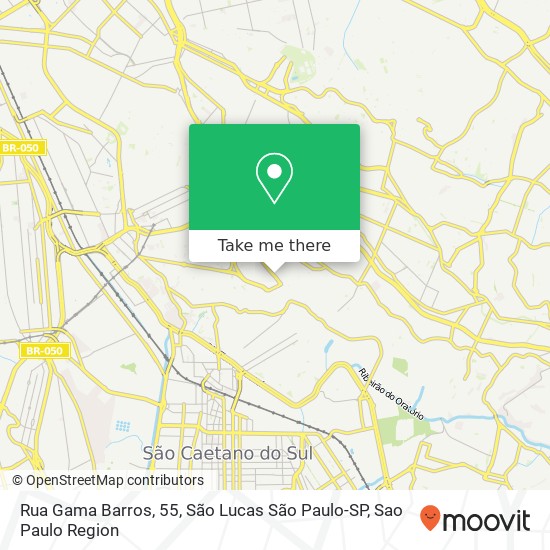 Mapa Rua Gama Barros, 55, São Lucas São Paulo-SP