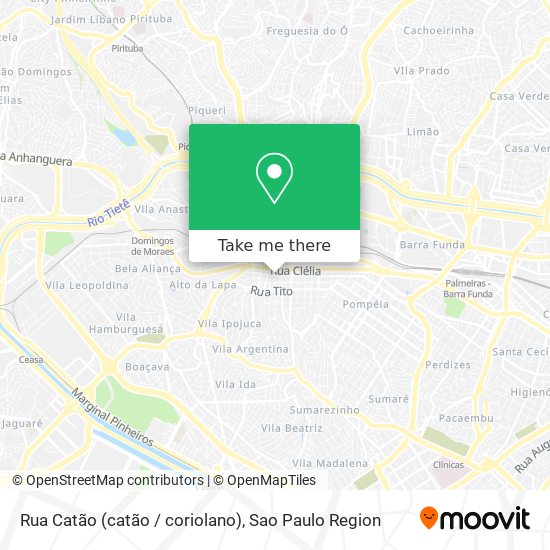 Rua Catão (catão / coriolano) map
