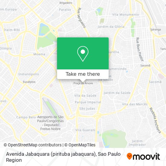 Avenida Jabaquara (pirituba jabaquara) map