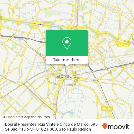 Mapa Doural Presentes, Rua Vinte e Cinco de Março, 595 Sé São Paulo-SP 01021-000
