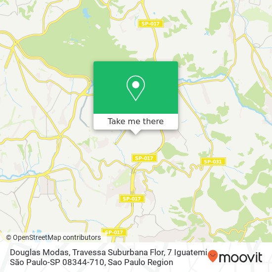 Mapa Douglas Modas, Travessa Suburbana Flor, 7 Iguatemi São Paulo-SP 08344-710