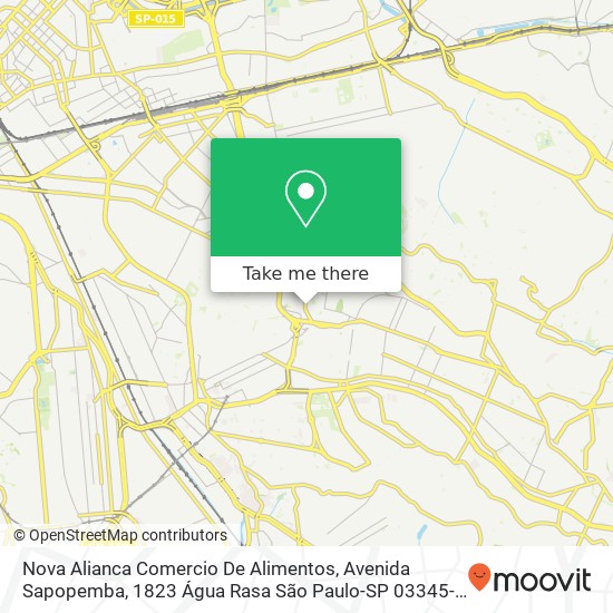 Nova Alianca Comercio De Alimentos, Avenida Sapopemba, 1823 Água Rasa São Paulo-SP 03345-000 map