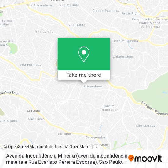 Avenida Inconfidência Mineira (avenida inconfidência mineira e Rua Evaristo Pereira Escorsa) map