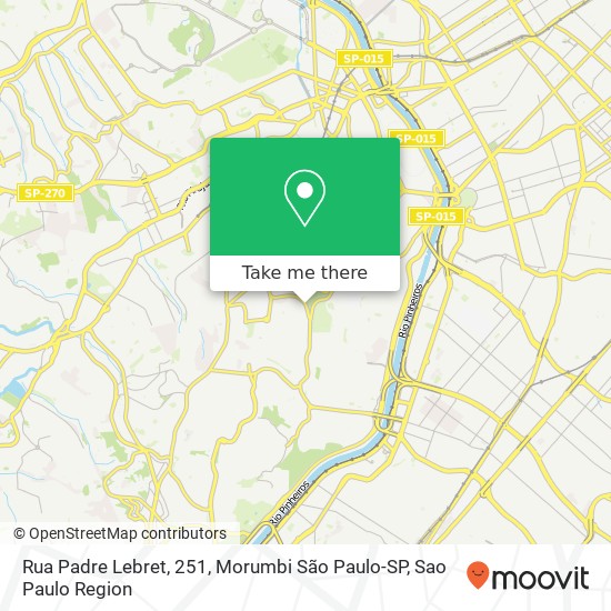 Mapa Rua Padre Lebret, 251, Morumbi São Paulo-SP