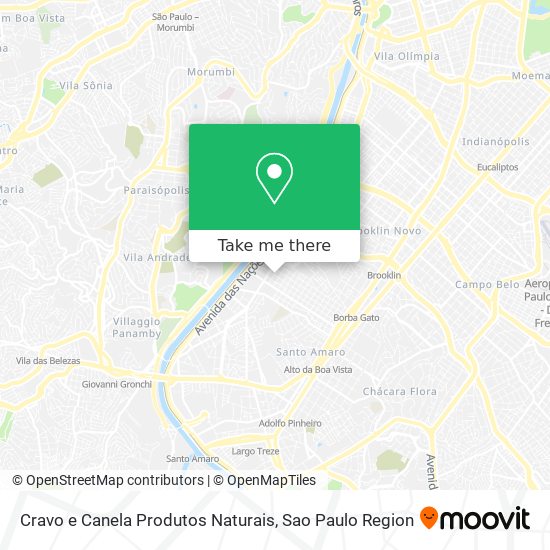 Cravo e Canela Produtos Naturais map