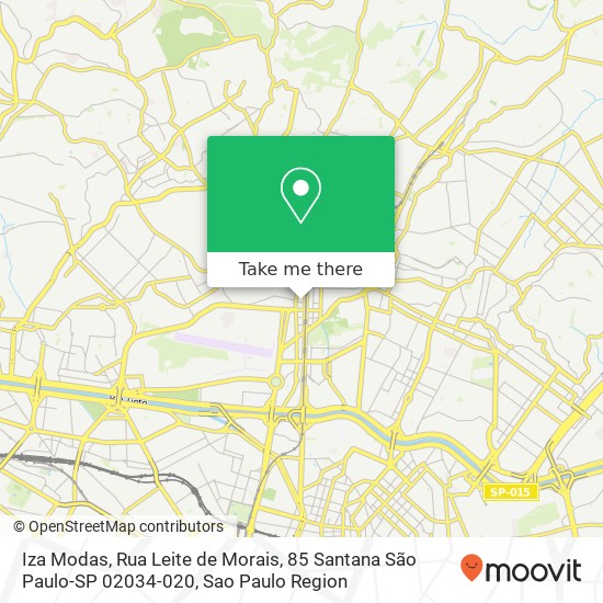 Mapa Iza Modas, Rua Leite de Morais, 85 Santana São Paulo-SP 02034-020