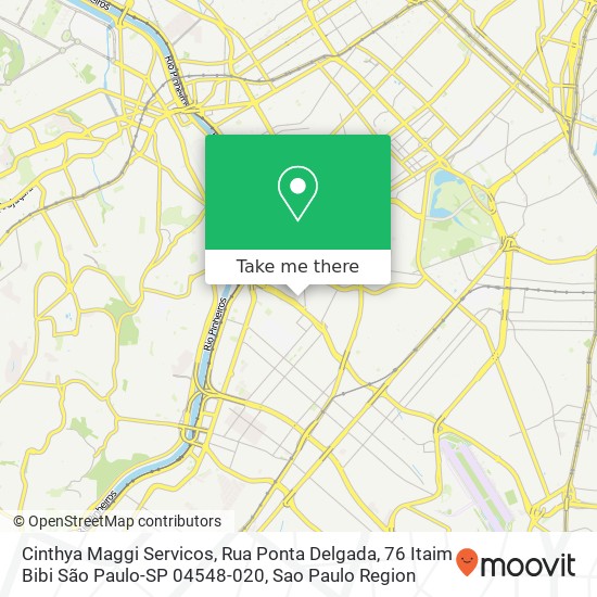 Mapa Cinthya Maggi Servicos, Rua Ponta Delgada, 76 Itaim Bibi São Paulo-SP 04548-020