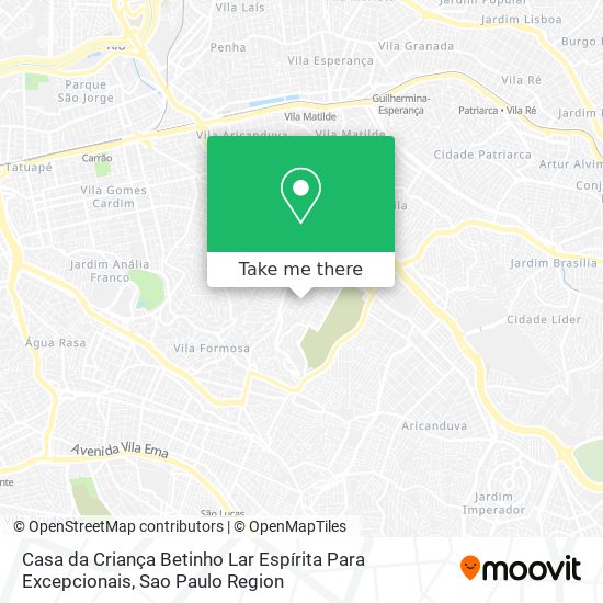 Casa da Criança Betinho Lar Espírita Para Excepcionais map