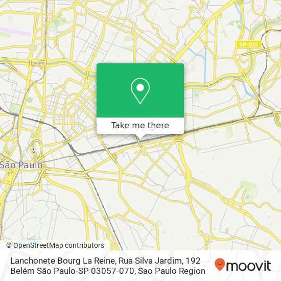 Mapa Lanchonete Bourg La Reine, Rua Silva Jardim, 192 Belém São Paulo-SP 03057-070