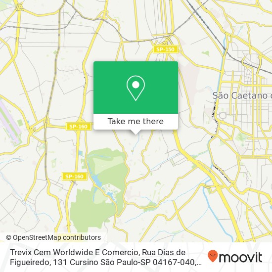 Mapa Trevix Cem Worldwide E Comercio, Rua Dias de Figueiredo, 131 Cursino São Paulo-SP 04167-040