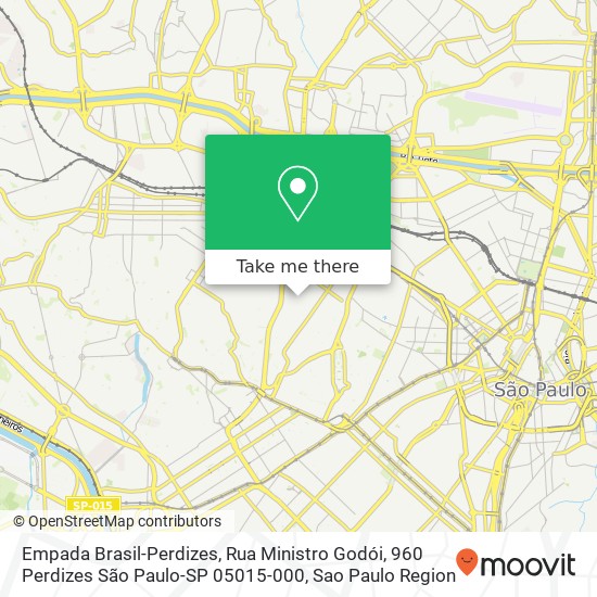 Mapa Empada Brasil-Perdizes, Rua Ministro Godói, 960 Perdizes São Paulo-SP 05015-000