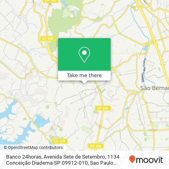 Mapa Banco 24horas, Avenida Sete de Setembro, 1134 Conceição Diadema-SP 09912-010