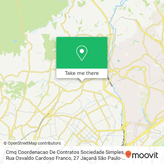 Cmq Coordenacao De Contratos Sociedade Simples, Rua Osvaldo Cardoso Franco, 27 Jaçanã São Paulo-SP 02276-080 map