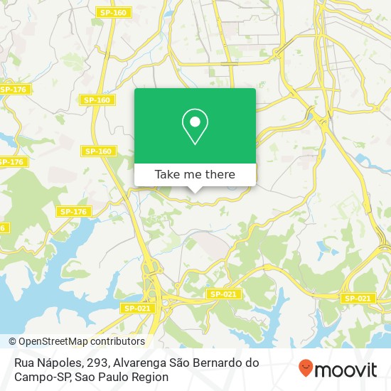 Mapa Rua Nápoles, 293, Alvarenga São Bernardo do Campo-SP