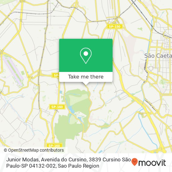 Mapa Junior Modas, Avenida do Cursino, 3839 Cursino São Paulo-SP 04132-002