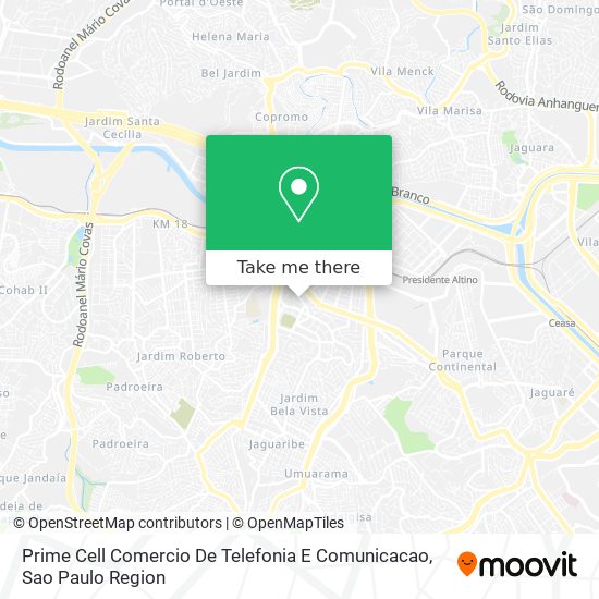 Prime Cell Comercio De Telefonia E Comunicacao map