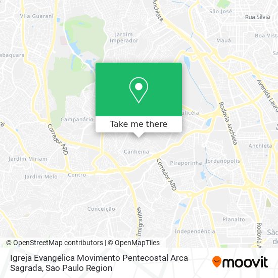 Mapa Igreja Evangelica Movimento Pentecostal Arca Sagrada