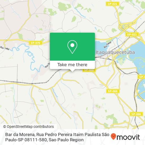 Mapa Bar da Morena, Rua Pedro Pereira Itaim Paulista São Paulo-SP 08111-580