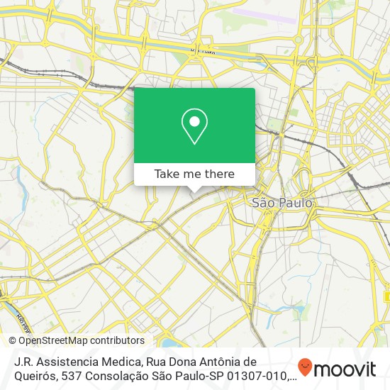 Mapa J.R. Assistencia Medica, Rua Dona Antônia de Queirós, 537 Consolação São Paulo-SP 01307-010