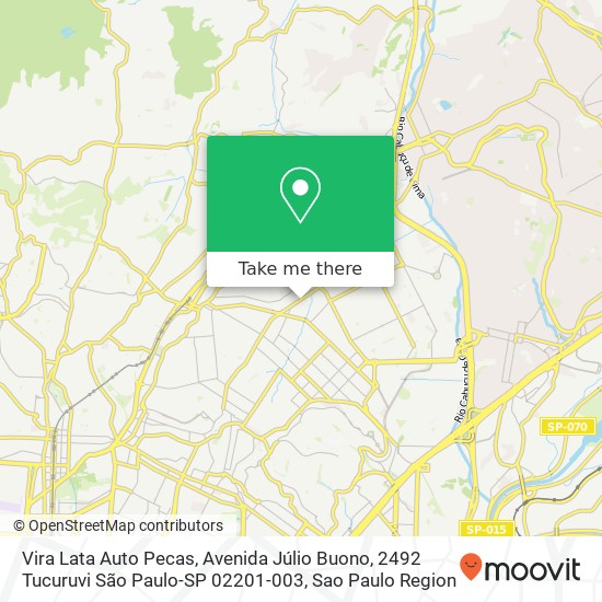 Mapa Vira Lata Auto Pecas, Avenida Júlio Buono, 2492 Tucuruvi São Paulo-SP 02201-003