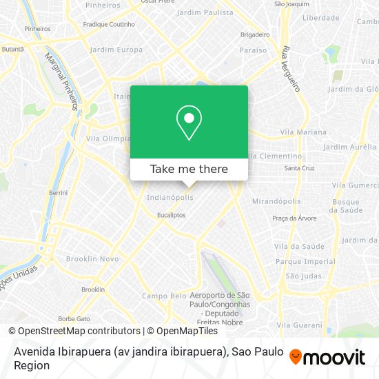 Avenida Ibirapuera (av jandira ibirapuera) map