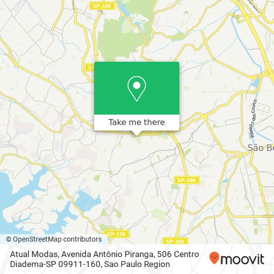 Mapa Atual Modas, Avenida Antônio Piranga, 506 Centro Diadema-SP 09911-160