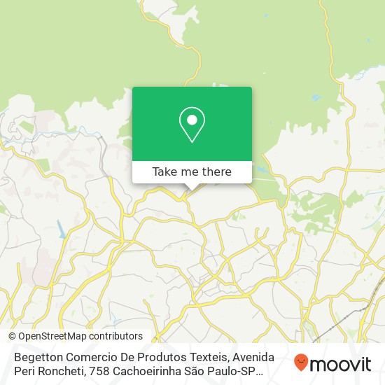 Mapa Begetton Comercio De Produtos Texteis, Avenida Peri Roncheti, 758 Cachoeirinha São Paulo-SP 02633-000