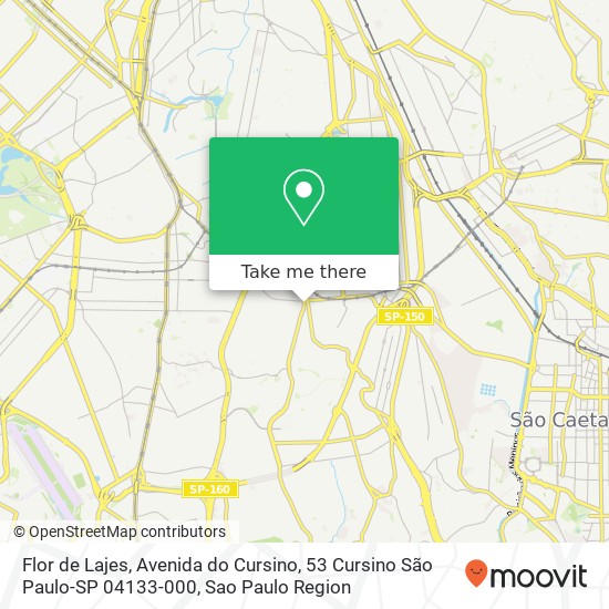 Mapa Flor de Lajes, Avenida do Cursino, 53 Cursino São Paulo-SP 04133-000