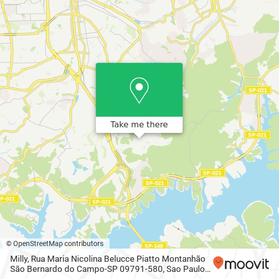 Mapa Milly, Rua Maria Nicolina Belucce Piatto Montanhão São Bernardo do Campo-SP 09791-580
