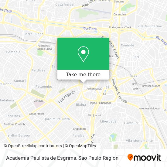 Mapa Academia Paulista de Esgrima