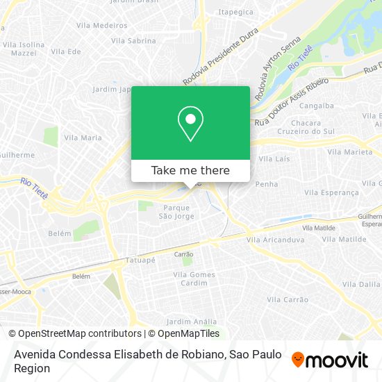 Mapa Avenida Condessa Elisabeth de Robiano